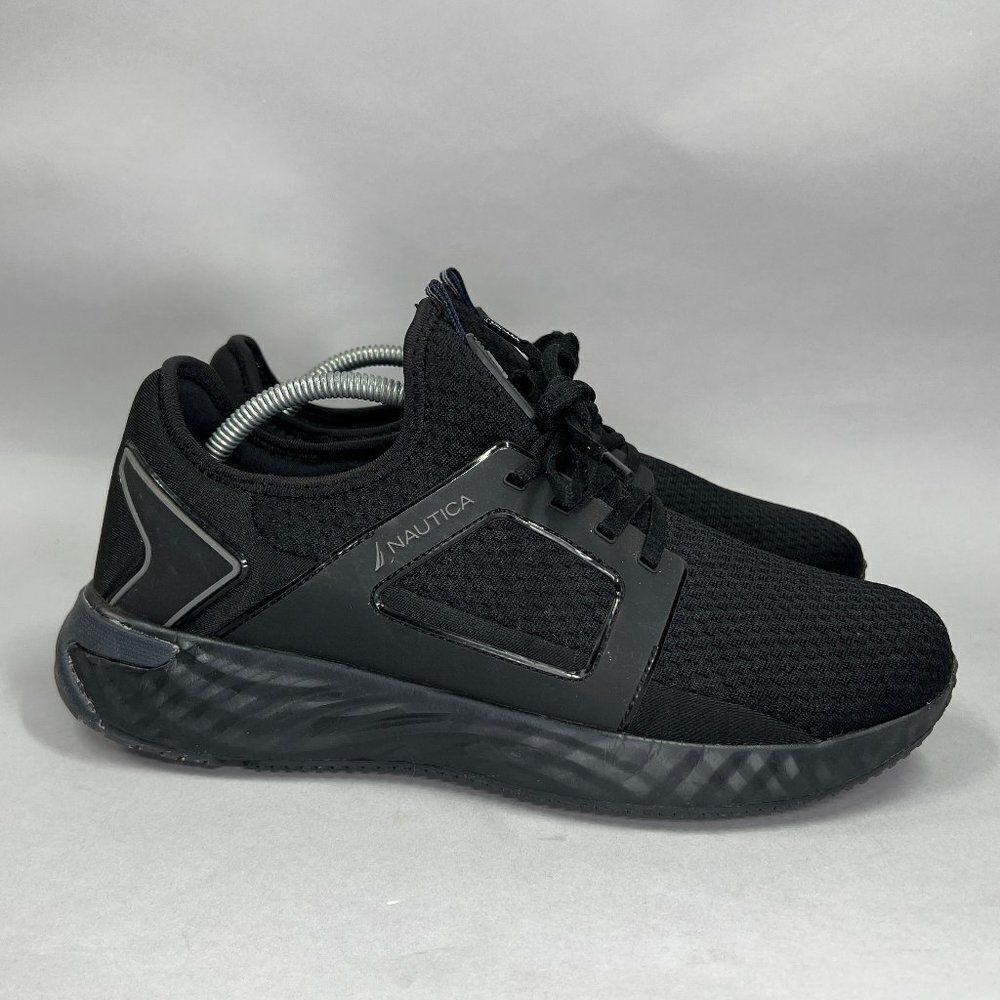 Nautica Arano Sneakers Men's 10 Triple Black‎ Athletic Walking Running